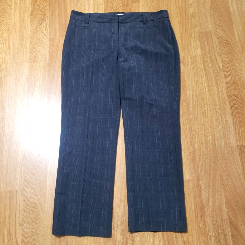 Gray Burgundy Black Pin Stripe Dress Pants 14